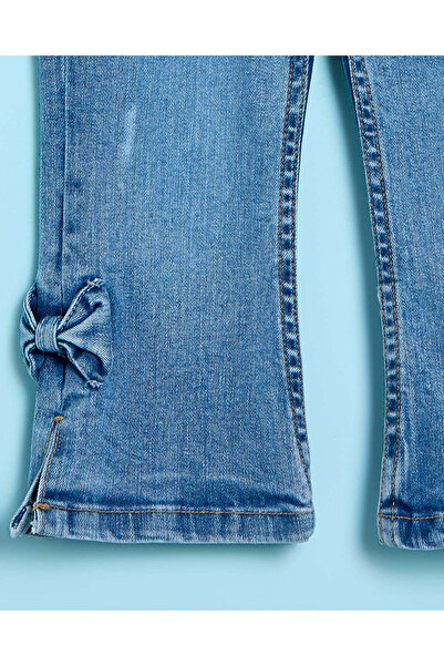 REDTAG Infant Girls Blue Flared Jeans