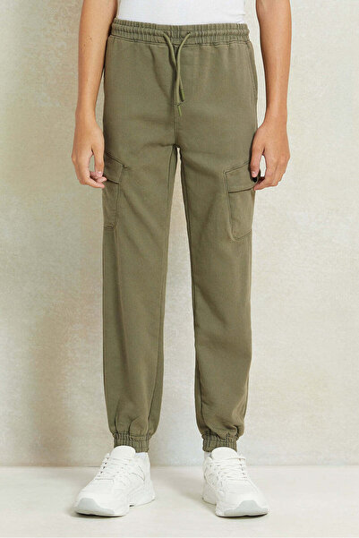REDTAG Senior Boys Green Cargo Active Pants