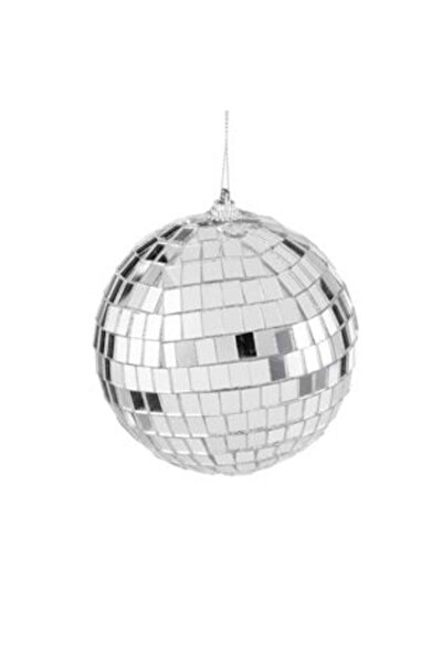 SHOPIENS Ornament Brad de Craciun Glob Argintiu Disco Ball Ø10 cm