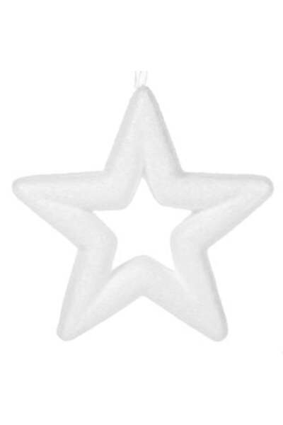 SHOPIENS Stea Decorativa din Spuma Alba de Craciun 22 x 22 cm