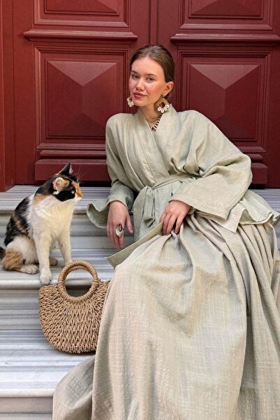 ZÜLAYS Düşük Kol Kimono Taş