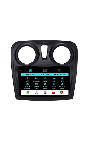 OEM Navigatie Dedicata Dacia Logan Sandero (2012-2020), 9Inch, 6Gb Ram, 128Gb...