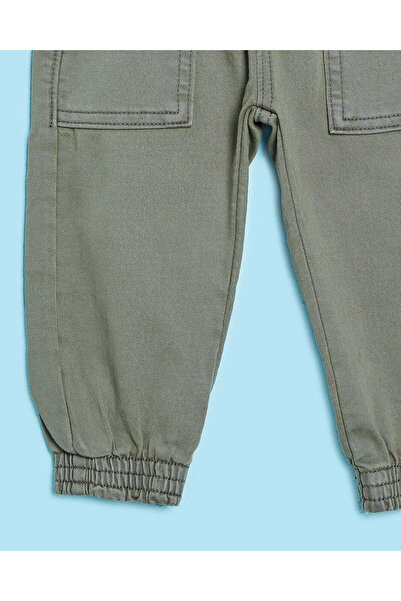 REDTAG Infant Boys Green Color Denim Joggers