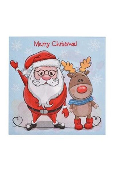 SHOPIENS Șervețele de masă de Crăciun Moș Crăciun Reni "Crăciun Fericit" 33 x...