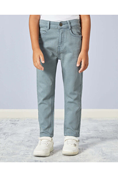 REDTAG Boys Blue Knitted 5 Pocket Jeans
