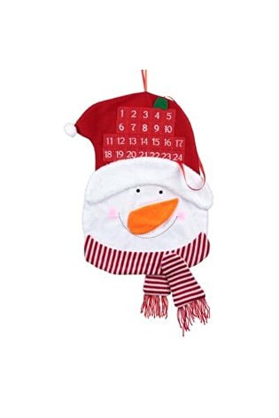 Silver Star Calendar de Advent de perete textil cu om de zăpadă 48 x 60 cm