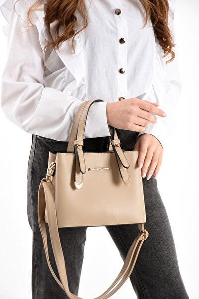 Paul Brand Women's Adjustable Long Strap Multi-Compartment Sand Hand and Shoulder Bag Pbs1425