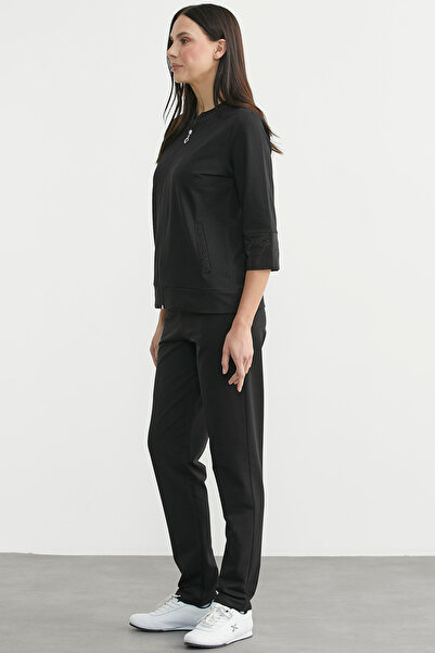 Sementa Σετ αθλητικής φόρμας Truvakar με πέτρα στο μανίκι - Μαύρο