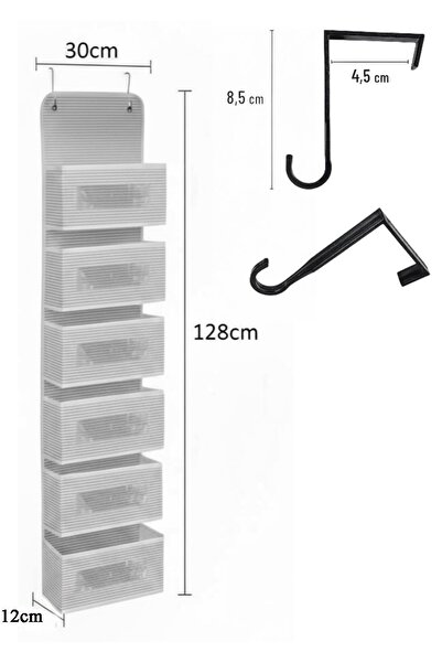 Pimula home 6-Pocket Behind-The-Door Organizer – Multi-Purpose Organizer with Transparent Pockets