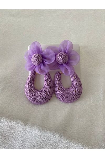 BIJUTERI Wicker Flower Detailed Earrings