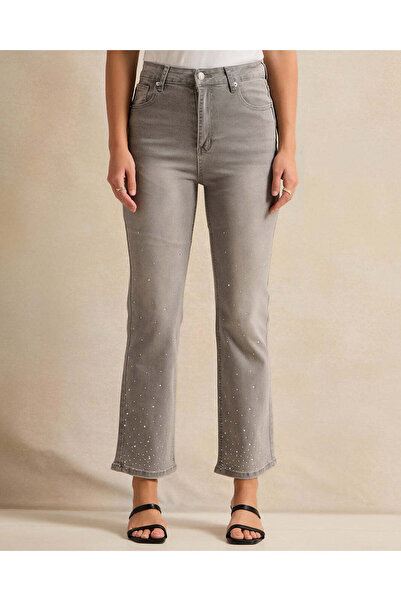 REDTAG Women Grey Straight Fit Jeans