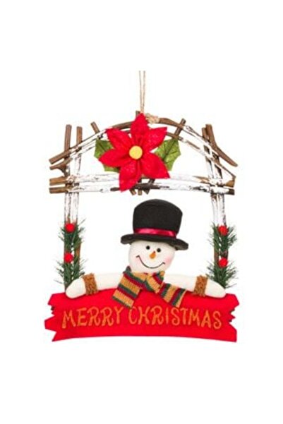 SHOPIENS Decoratiune Suspendabila de Craciun Om de Zapada de Lemn 27 x 30 cm