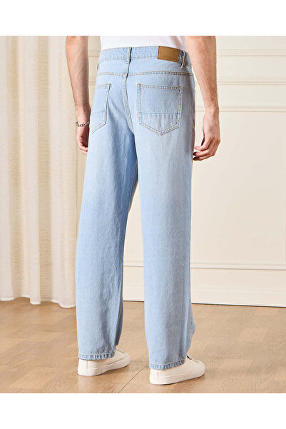 REDTAG Men Blue Loose Straight Fit Jeans