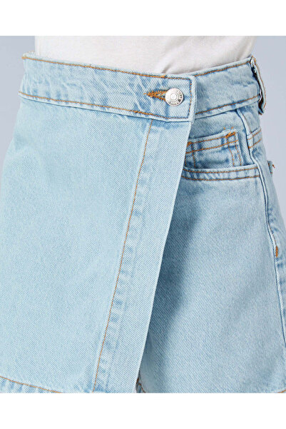 REDTAG Girls Blue Denim Shorts