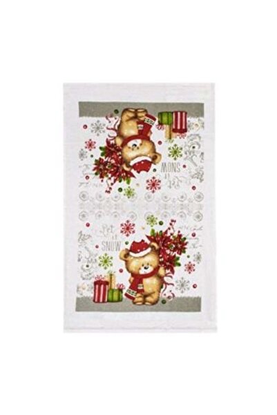 SHOPIENS Prosop de bucătărie alb din bumbac cu ursuleț purtând o pălărie, 60 ...