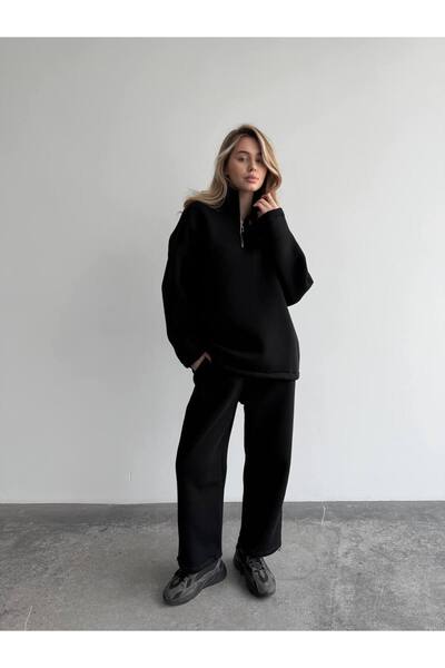 Elia Swimwear Women's Tracksuit With Embroidered Heart Black Igi