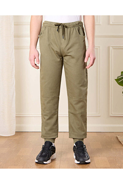 REDTAG Senior Boys Olive Pull On Joggers