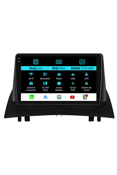 OEM Navigatie Dedicata Renault Megane 2 (2002-2009), 9 Inch, 8Gb Ram, 256Gb s...