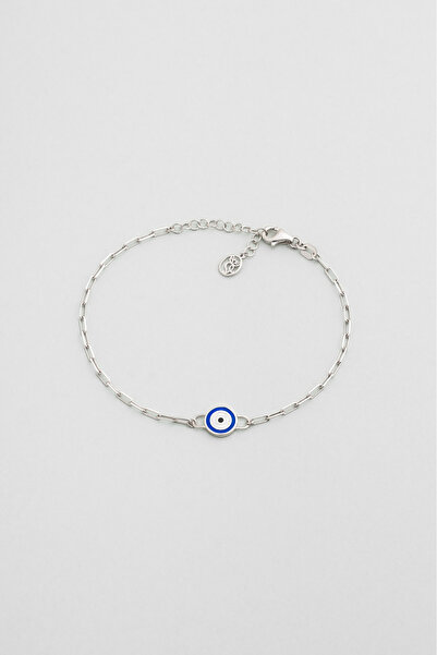 So CHIC... Osiris'in Gözü Çift Taraflı 18 Ayar Beyaz Altın Kaplama 19 Cm Gümü...