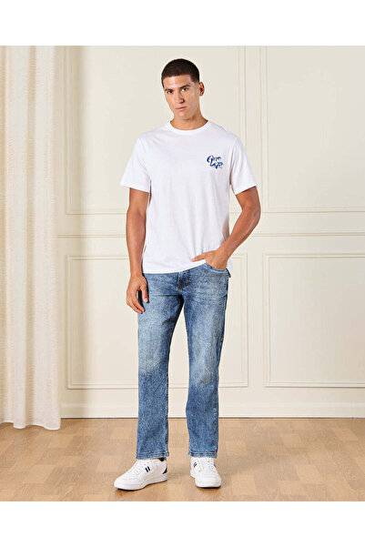 REDTAG Men Blue Straight Fit Denim Jeans