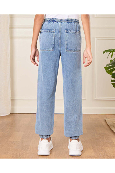 REDTAG Senior Boys Blue Wash Denim Jogger