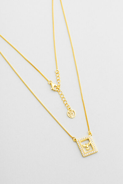 So CHIC... Anka Kuşu 18 Ayar Sarı Altın Kaplama 45 Cm Gümüş Minimal Kolye