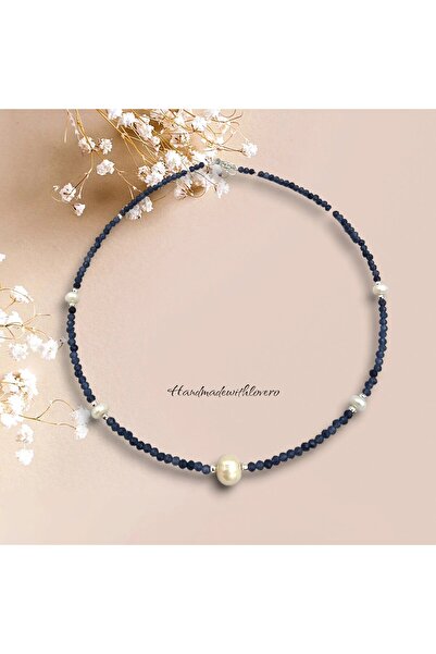 handmadewithlove Colier de safire și perle