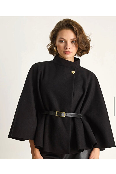 tubellabutik Kaşe panço kemerli