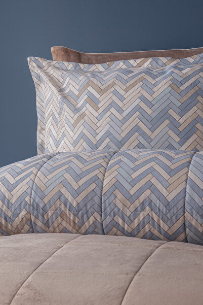 BED LİNE Wellsoft Quilted Bedspread Set Single Size Hardy Indigo