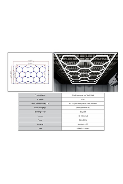 OEM Sistem de iluminare Hexagon / HoneyComb 3,94 x 2,29 m