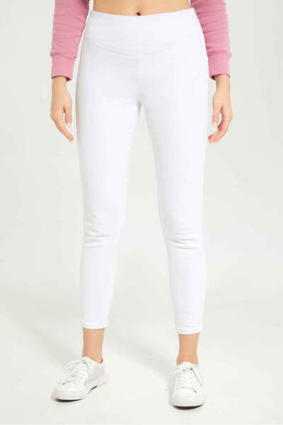 REDTAG White Skinny Mid Waist Jeans