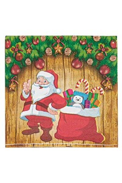 SHOPIENS Table Napkins with Santa Claus Design 33 x 33 cm - 20 pcs