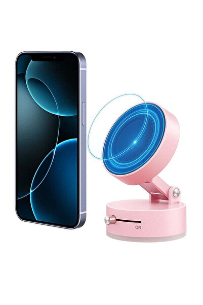 vivimall Magnetic Car Phone Holder with Suction Cup, Foldable and Retractable, Vacuum and Magnet Mount, 360°