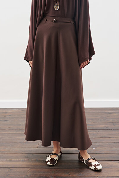 Manuka KEMER DETAYLI KLOŞ ETEK ACI KAHVE