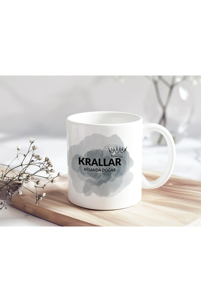 Beramussa Kings Are Born in Nisanda Gray Mist and Crown Pattern Mug - Special...
