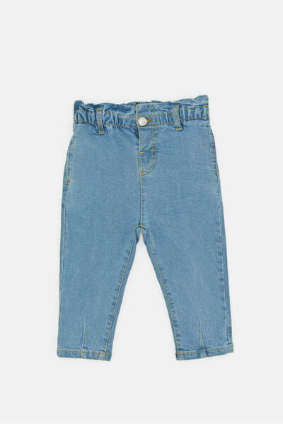 REDTAG Infant Girls Blue High Rise Straight Fit Jeans