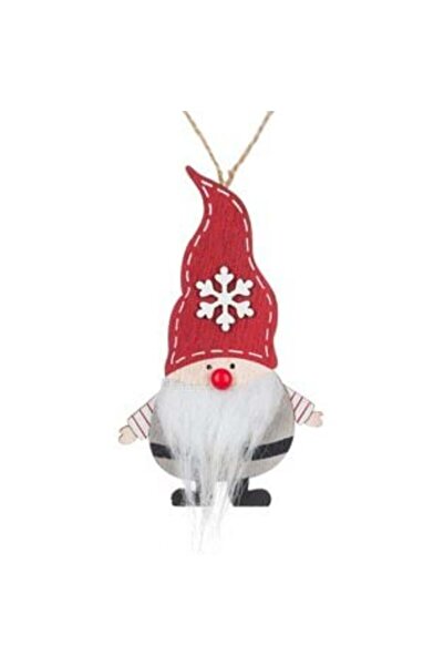 SHOPIENS Ξύλινο Χριστουγεννιάτικο Στολίδι Δέντρου - Νάνος με Κόκκινο Καπέλο 1...