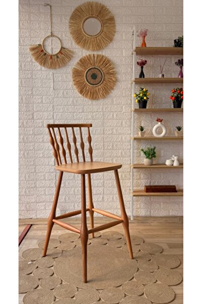 silla Concept Boncuk Bar Sandalyesi Naturel Ahşap Ada Sandalye