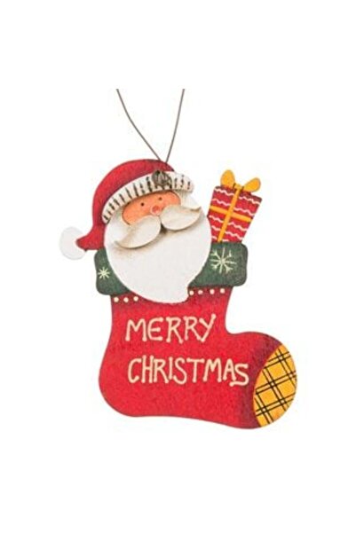 SHOPIENS Vintage Ξύλινο Χριστουγεννιάτικο Στολίδι Δέντρου σε σχήμα Μπότας του...