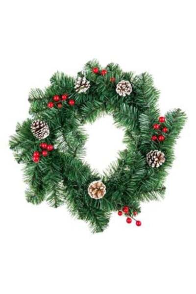 SHOPIENS Коледен венец с шишарки 50 см