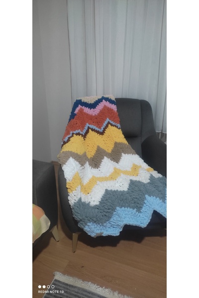 Kevser nur tuhafiye Puffy Tv Blanket Zigzag Mixed Color