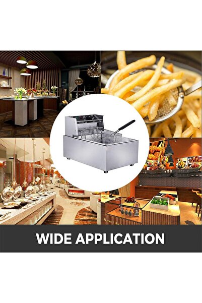 Generic Electric Deep Fryer, 6L Stainless Steel, 2500W, Single Cylinder