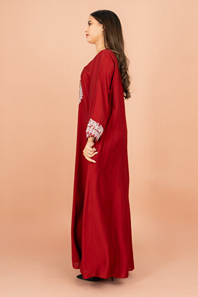 IKKXA Classic Solid Embroidery Front and Sleeves Jalabiya