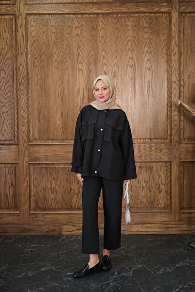 LOCCO Women's Hidden Zipper Detailed Suit Black