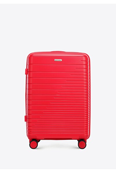 Wittchen Set de bagaje bărbătești din polipropilenă cu dungi strălucitoare, roșu, polipropilenă roșie