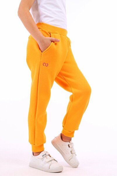 Toontoy بنطلون رياضي بناتي برتقالي اللون بخصر مطاطي وجيوب مضلعة، بنطلون رياضي...