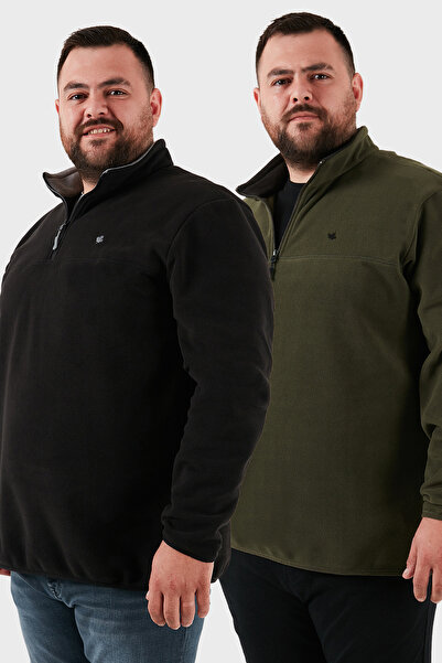 Buratti Regular Fit Anti-Pilling Plus Size Mock Neck Winter Fleece-Lined Pack Fleece Men's Polar 5