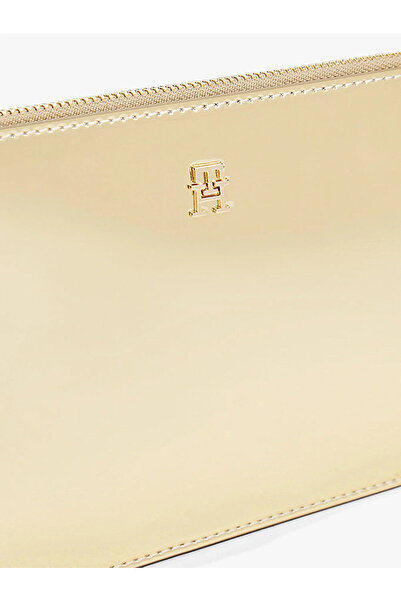 Tommy Hilfiger Th Icon Metallic Chain Shoulder Women's Gold Wallet Aw0Aw182190Hs