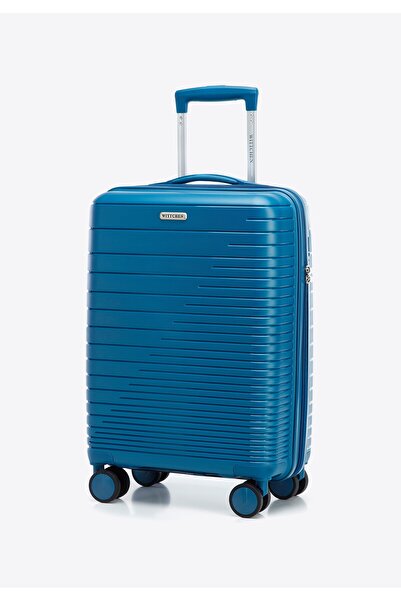 Wittchen Valiză de cabină pentru bărbați din polipropilenă cu dungi strălucitoare, polipropilenă albastră