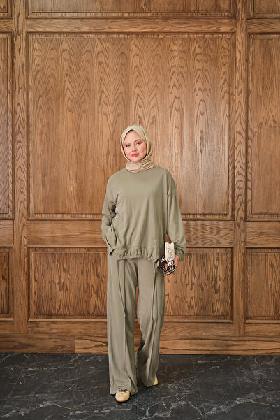 LOCCO Women's Elastic Waist Suit Green